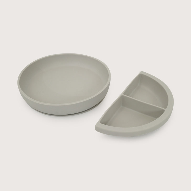 Plato Redondo Con Base Antideslizante Y Divisor