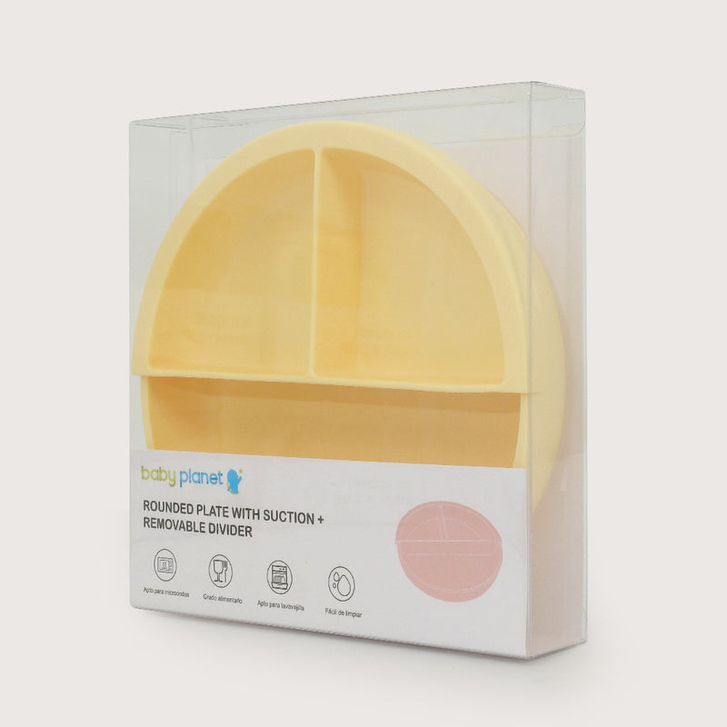 Plato Redondo Con Base Antideslizante Y Divisor