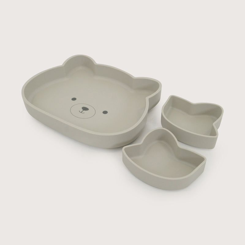 Plato Oso Con Base Antideslizante