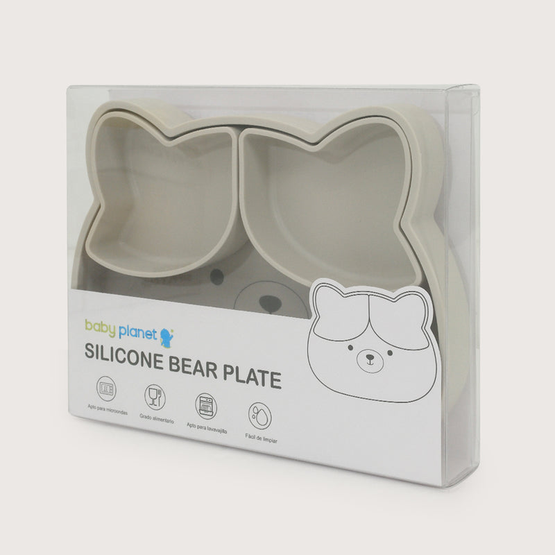 Plato Oso Con Base Antideslizante