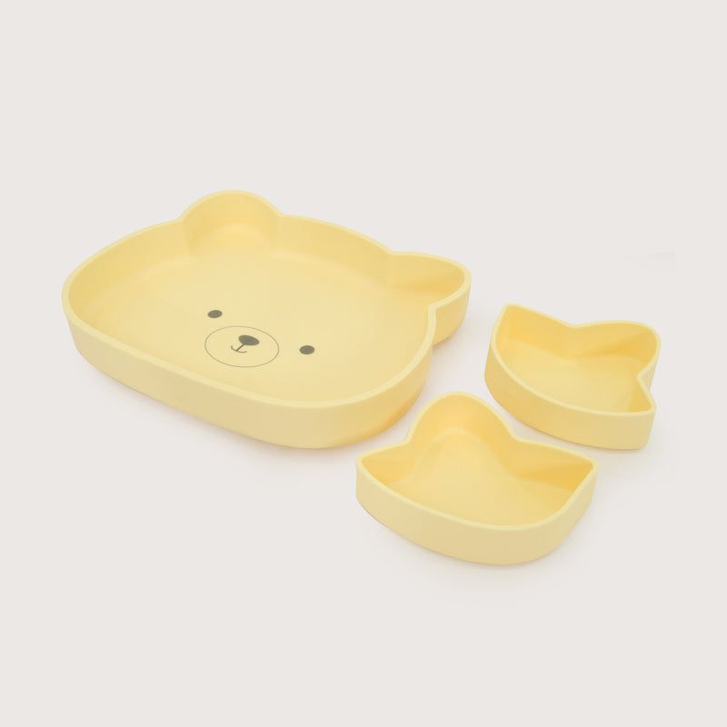 Plato Oso Con Base Antideslizante