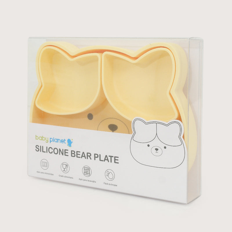 Plato Oso Con Base Antideslizante