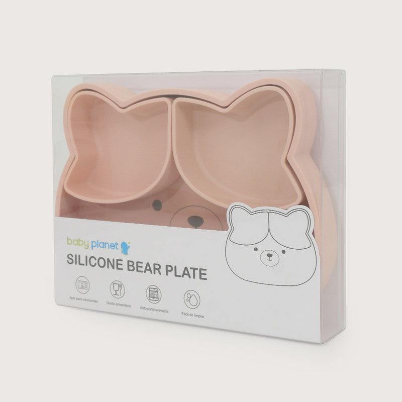 Plato Oso Con Base Antideslizante