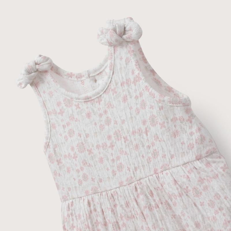 Jardinera Rosada Estampada De Bebé Niña