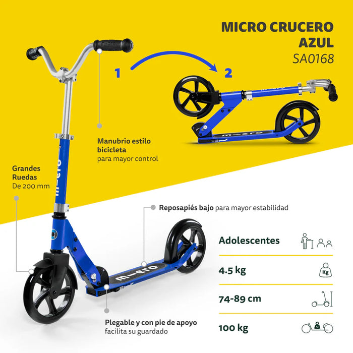 Micro Scooter Adolescentes Crucero Azul