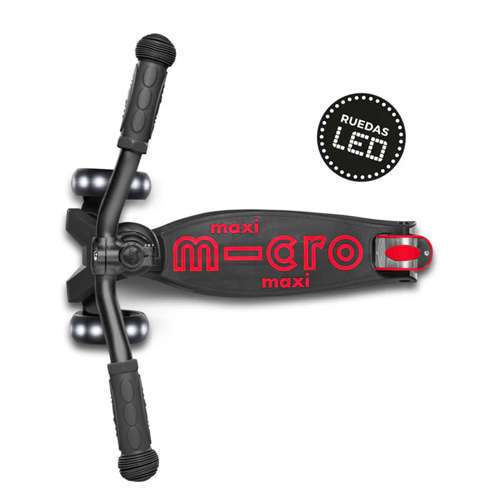 Micro Scooter Maxi Deluxe LED PRO Negro/Rojo