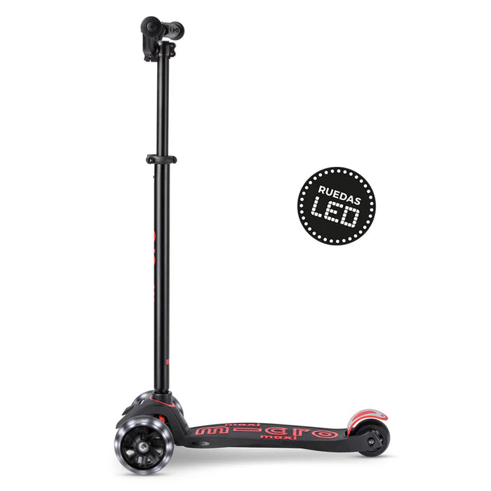 Micro Scooter Maxi Deluxe LED PRO Negro/Rojo
