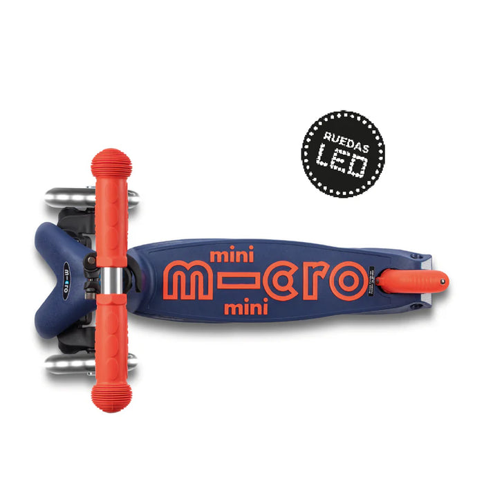 Micro Scooter Mini Deluxe LED PLEGABLE Azul