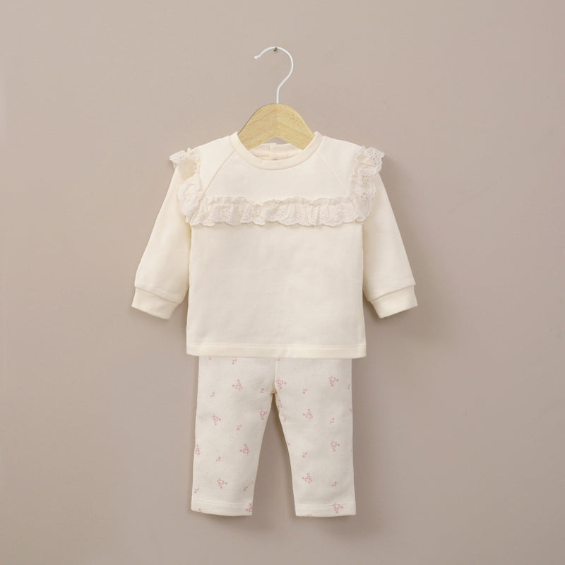 Conjunto Buzo Blanco De Bebé Niña