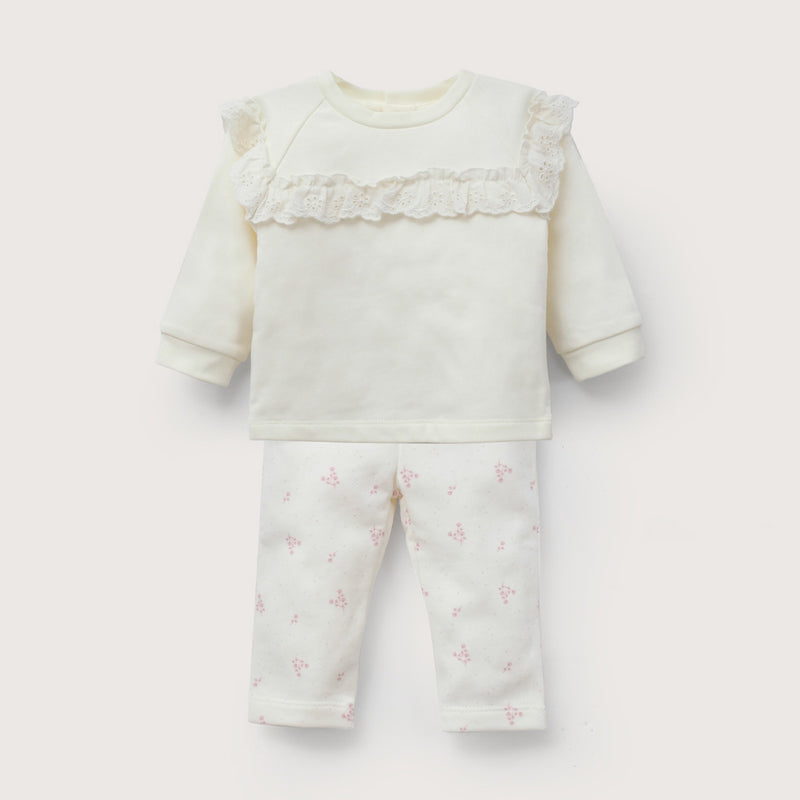 Conjunto Buzo Blanco De Bebé Niña