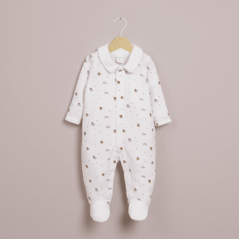 Osito Plush Blanco Estampado De Bebé Niño