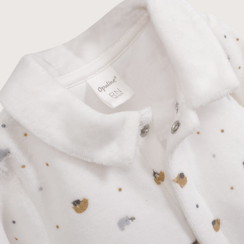 Osito Plush Blanco Estampado De Bebé Niño