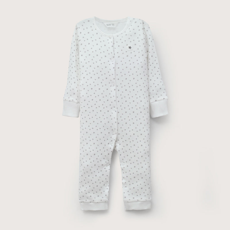 Osito de rib blanco de bebé unisex