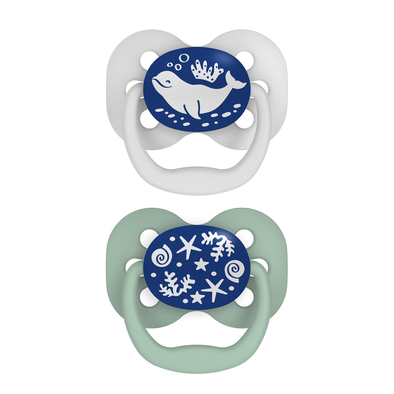 Pack 2 Chupetes Dr. Brown's Advantage de Noche (0-6M) – Océano azul