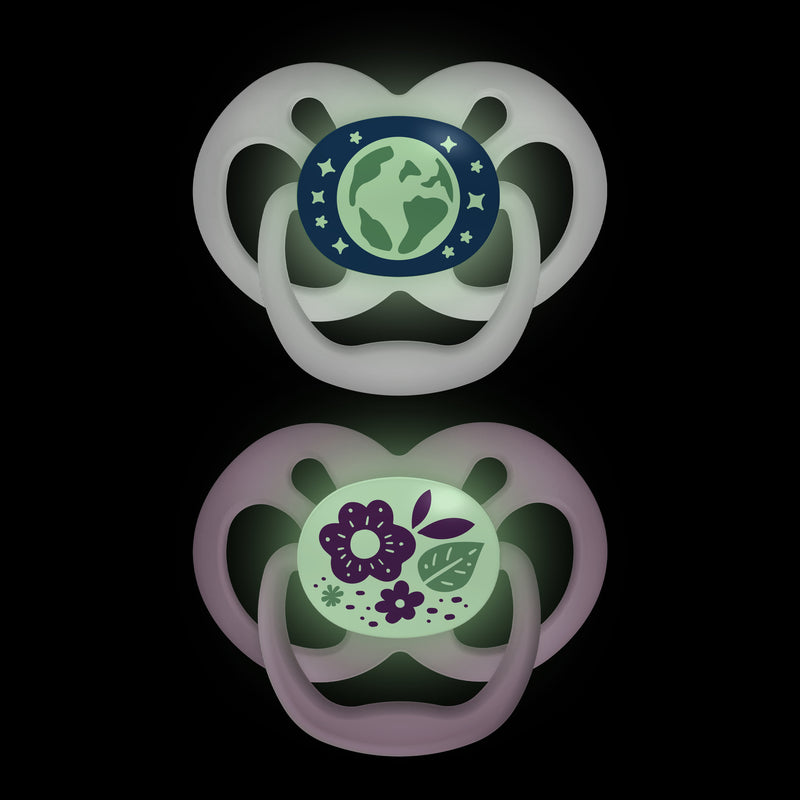 Chupete Advantage de Noche, Naturaleza Púrpura 0-6M, 2UN Dr. Brown's