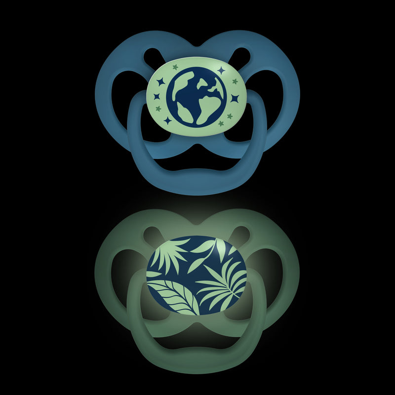 Chupete Advantage de Noche, Naturaleza Azul 6-18, 2UN Dr. Brown's