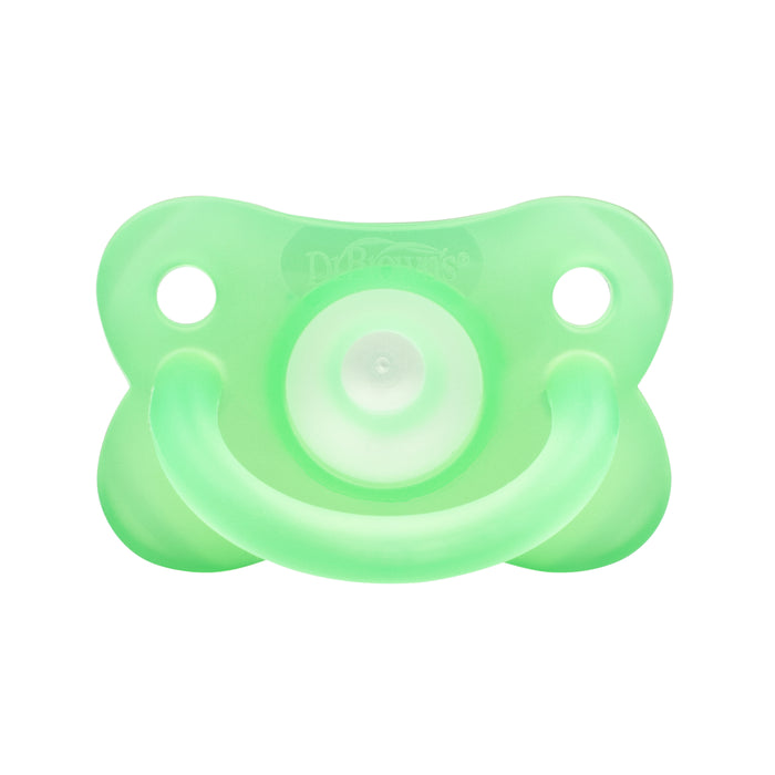 Chupete una sola pieza prematuro Verde Dr. Brown's