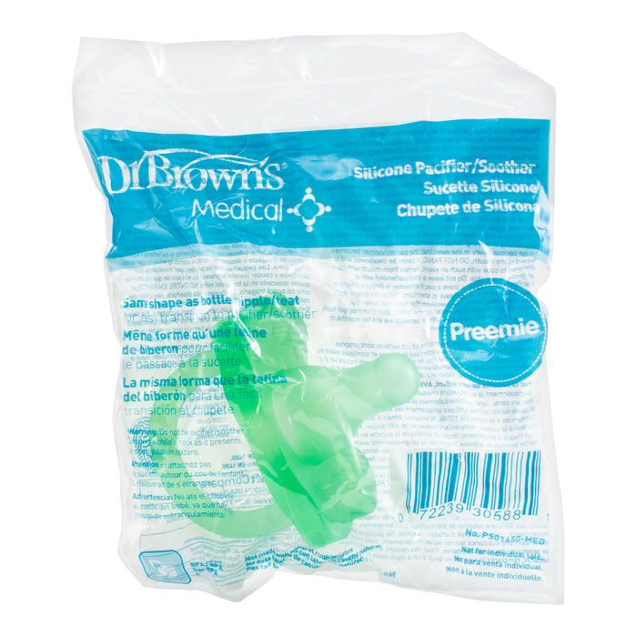 Chupete una sola pieza prematuro Verde Dr. Brown's