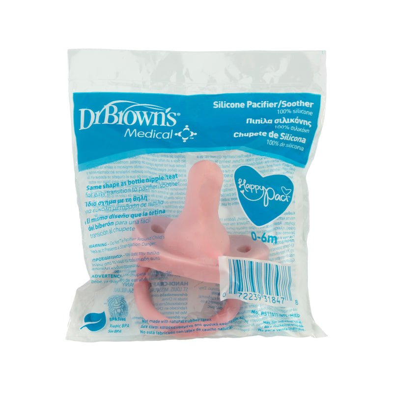 Chupete una sola pieza 0-6M Rosado Dr. Brown's