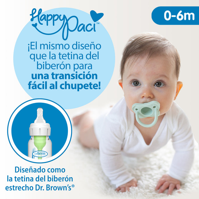 Chupete una sola pieza 0-6M 2UN, Azul y Verde Dr. Brown's