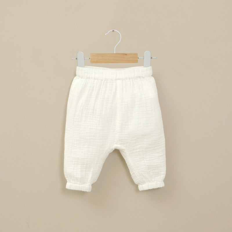Pantalón bombacho blanco de bebé niña