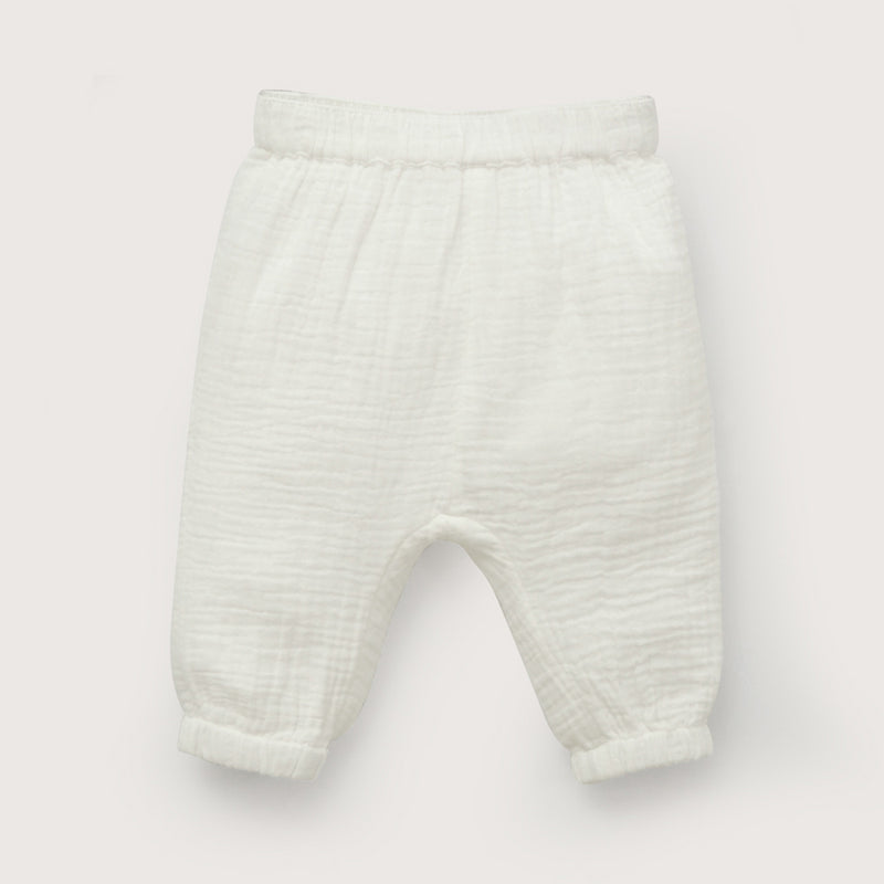 Pantalón bombacho blanco de bebé niña