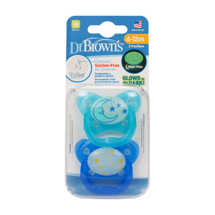 Chupete Prevent Noche Mariposa 6-12M 2UN Azul Dr. Brown's