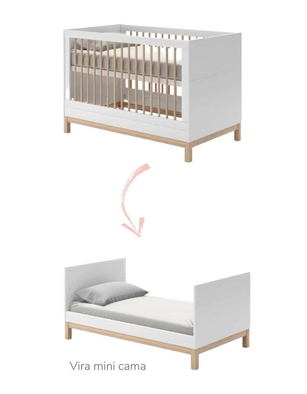 Cuna Cozy Blanco con Madera