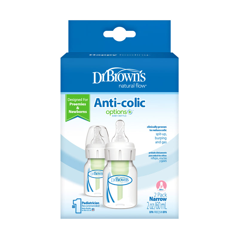 Pack 2 Mamaderas Anticólico Estándar 60ml, con Tetina para Prematuro Dr. Brown's