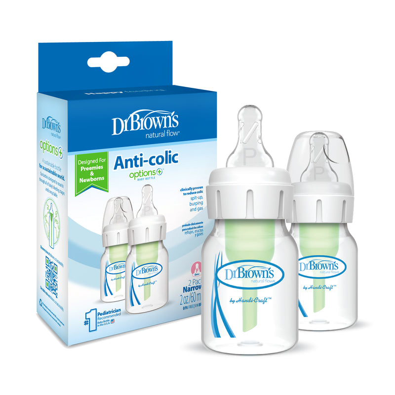 Pack 2 Mamaderas Anticólico Estándar 60ml, con Tetina para Prematuro Dr. Brown's