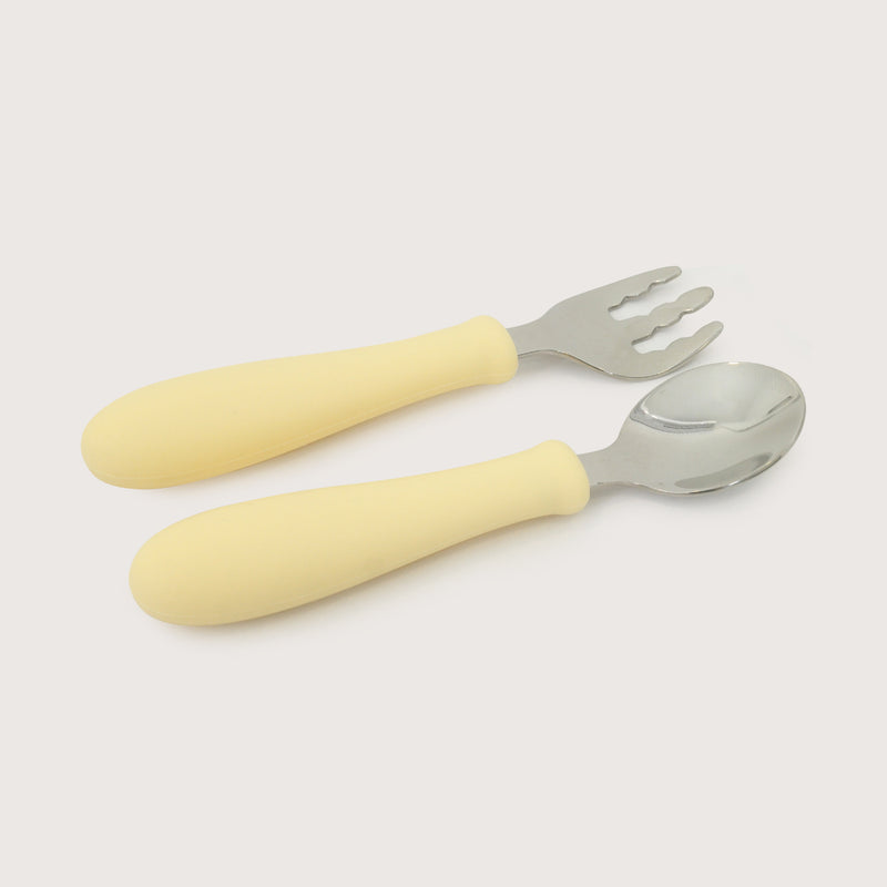 Set Cuchara + Tenedor Silicona & Acero Inox Giratorios