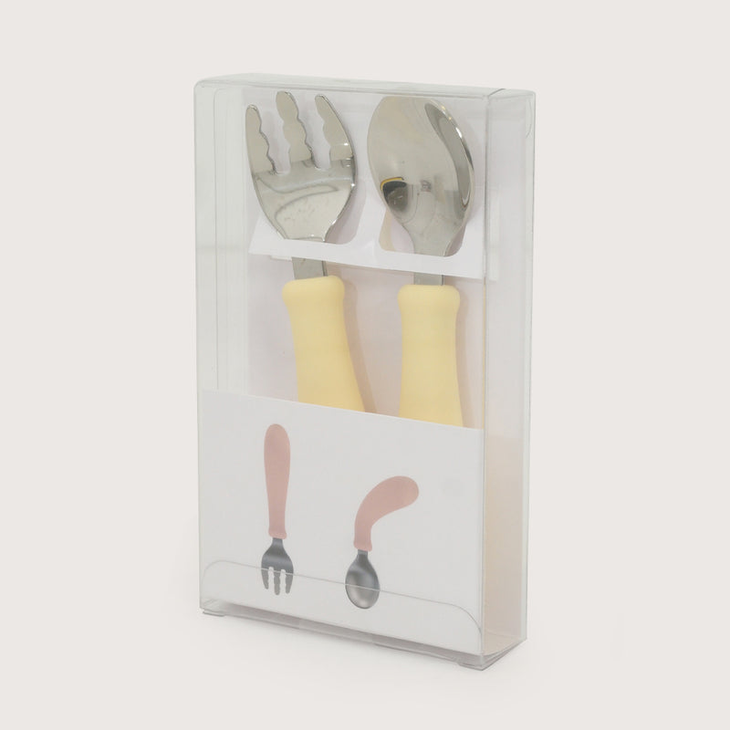 Set Cuchara + Tenedor Silicona & Acero Inox Giratorios