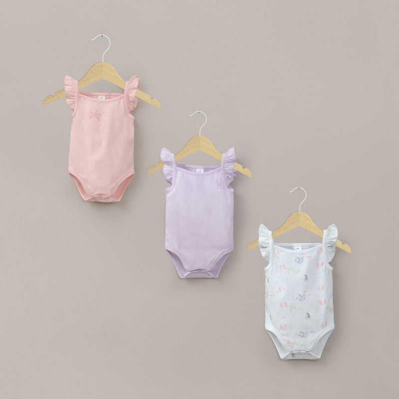 Tripack bodies tirantes disney de bebé niña