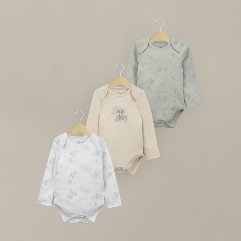 Tripack bodies manga larga disney de bebé niño