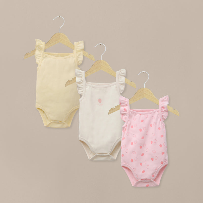 Tripack bodies tirantes de bebé niña