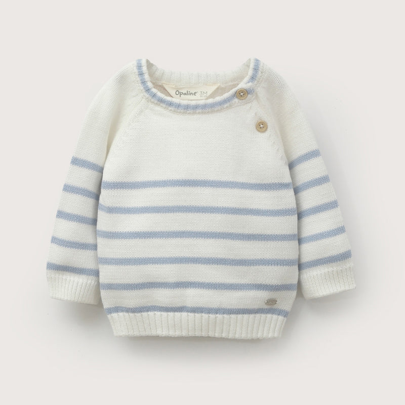 Sweater lineas blanco de bebé niño