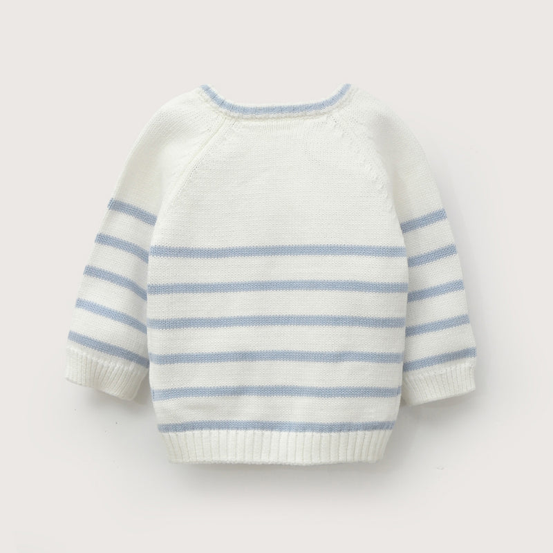 Sweater lineas blanco de bebé niño