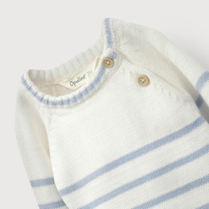 Sweater lineas blanco de bebé niño