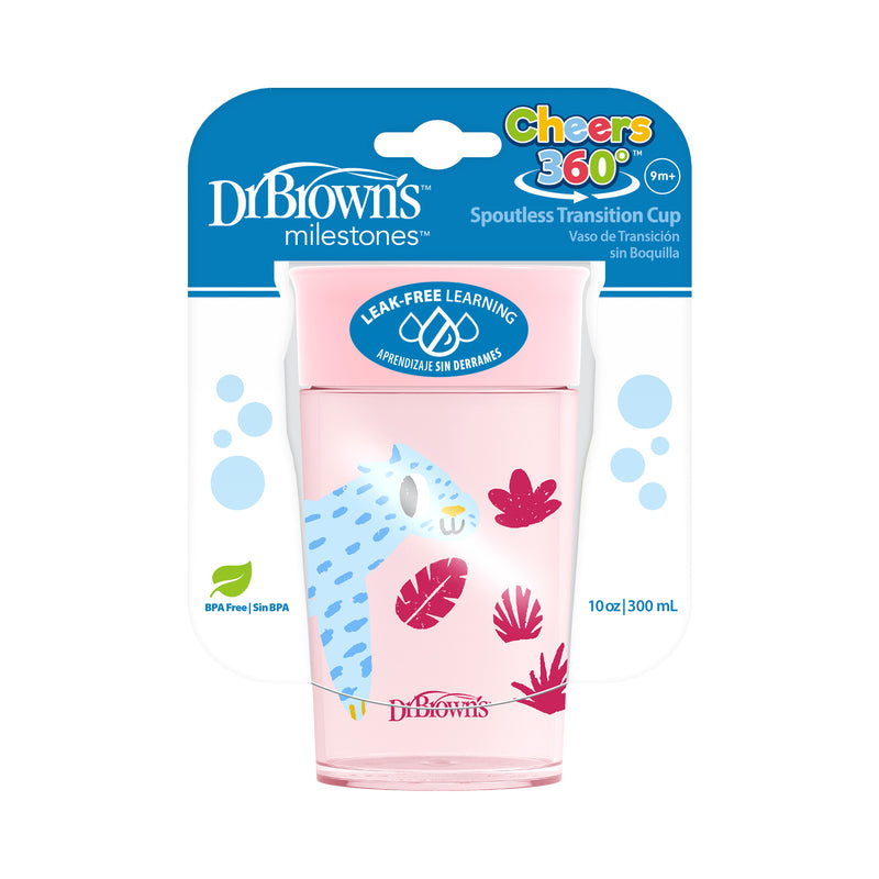 Vaso 360° sin asas 300ml 9M+ Rosado Dr. Brown's