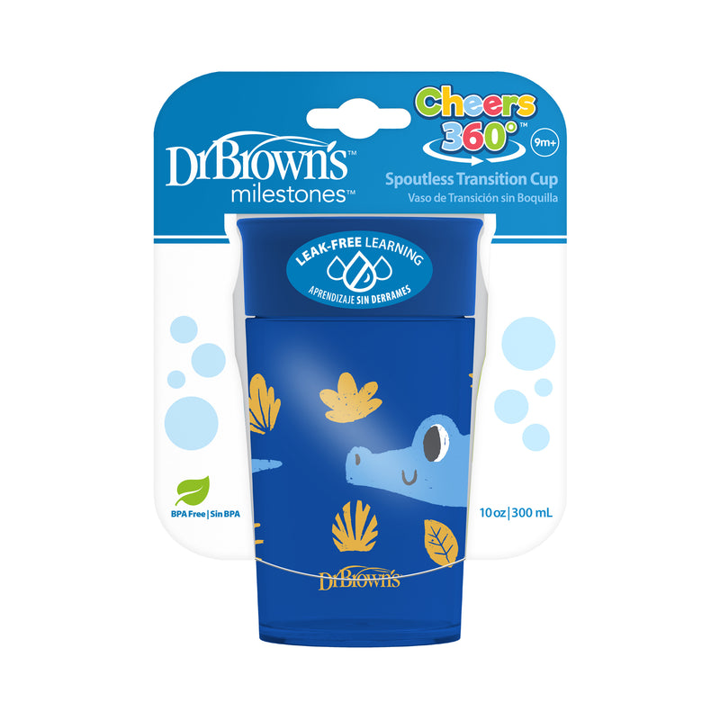 Vaso 360° sin asas 300ml 9M+ Azul Dr. Brown's