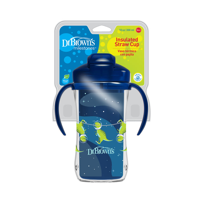 Vaso Térmico con pajita 300ml 12M+ Azul Dr. Brown's