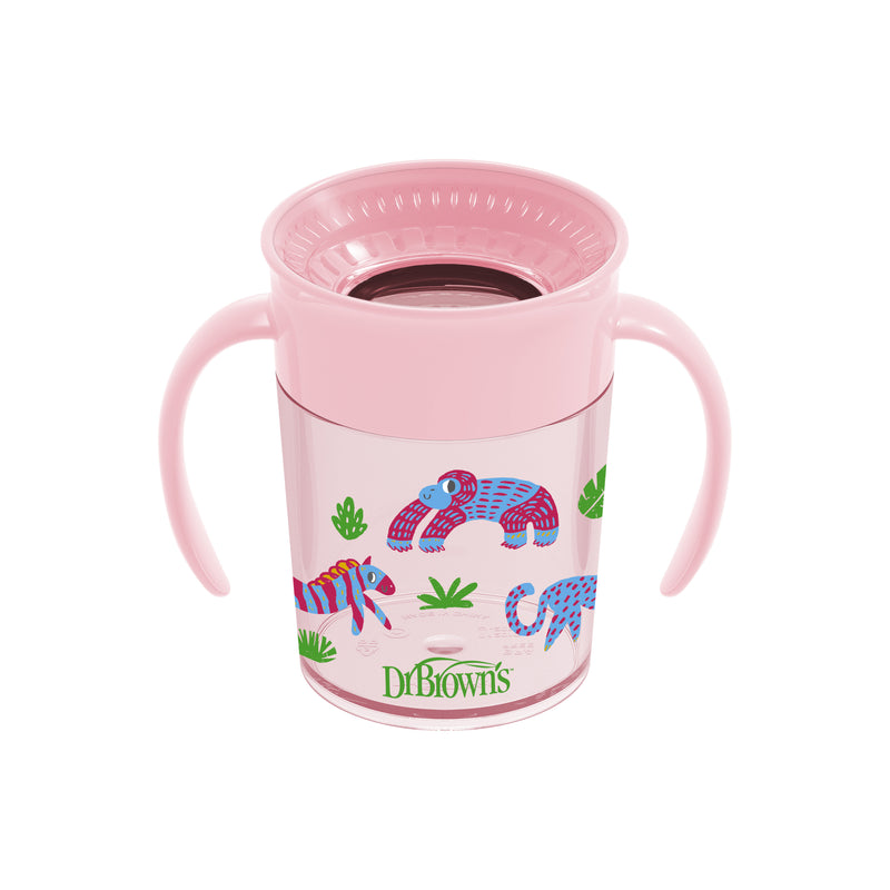 Vaso 360° con asas 200ml 6M+ Rosado Dr. Brown's
