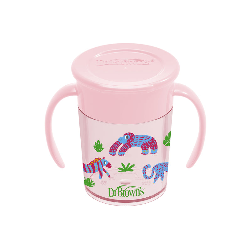 Vaso 360° con asas 200ml 6M+ Rosado Dr. Brown's