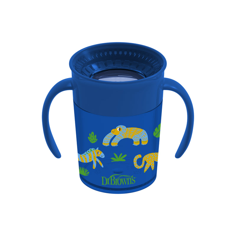 Vaso 360° con asas 200ml 6M+ Azul Dr. Brown's