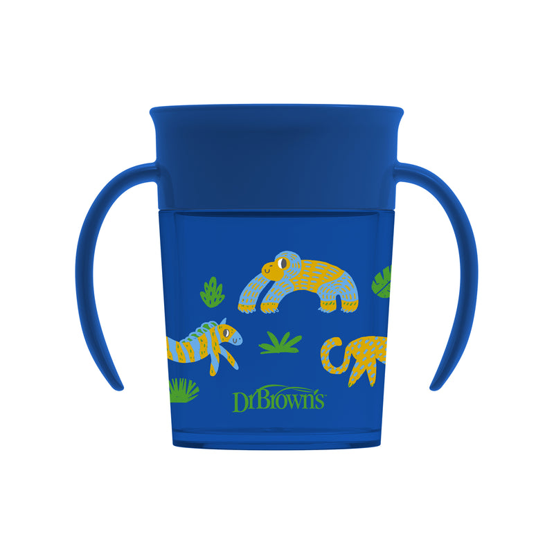 Vaso 360° con asas 200ml 6M+ Azul Dr. Brown's