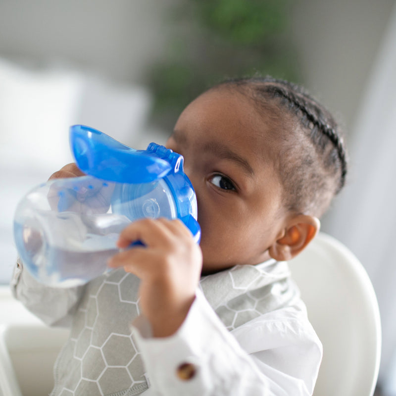 Vaso con asas y boquilla blanda 270ml 9M+ Azul Dr. Brown's