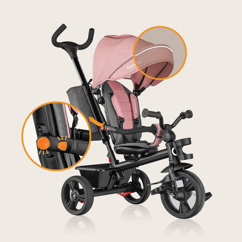 Triciclo Evolutivo Lionelo Haari con Asiento Giratorio 360° y Ruedas PU