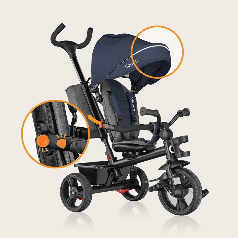 Triciclo Evolutivo Lionelo Haari con Asiento Giratorio 360° y Ruedas PU