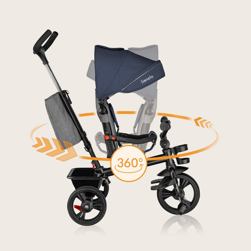 Triciclo Evolutivo Lionelo Haari con Asiento Giratorio 360° y Ruedas PU