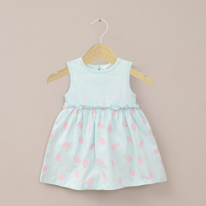 Vestido celeste estampado de bebé niña